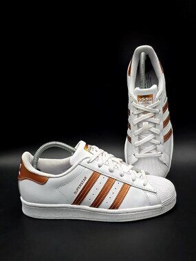 Adidas Superstar FX7484 White Copper Stripes Sneakers Shoes Women's Size 7